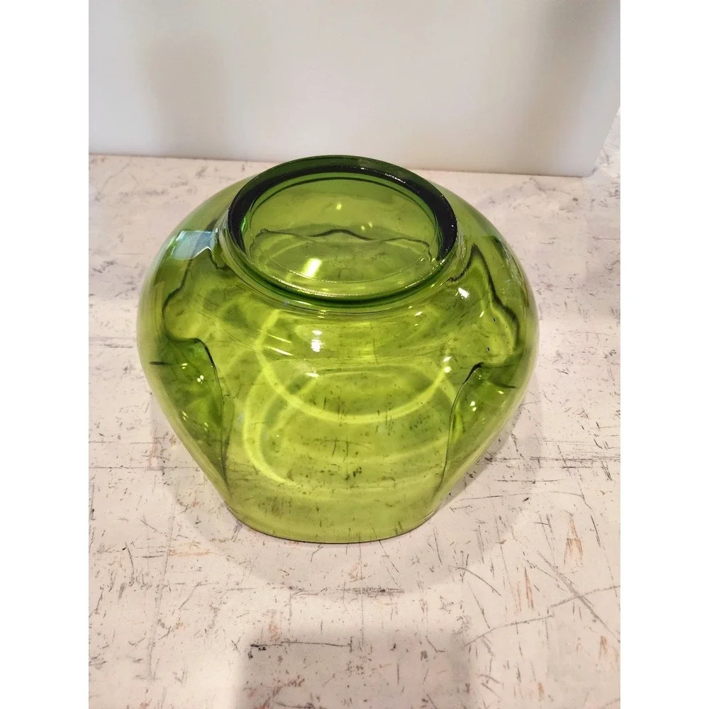 Vintage Mid‎ Century Avocado Green Statement Bowl Anchor Hocking